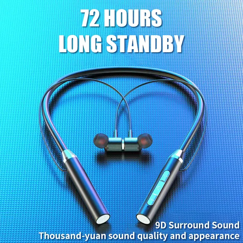 Earphone Sport Hook - Wireless Bluetooth Headphones Neck Stereo Noise